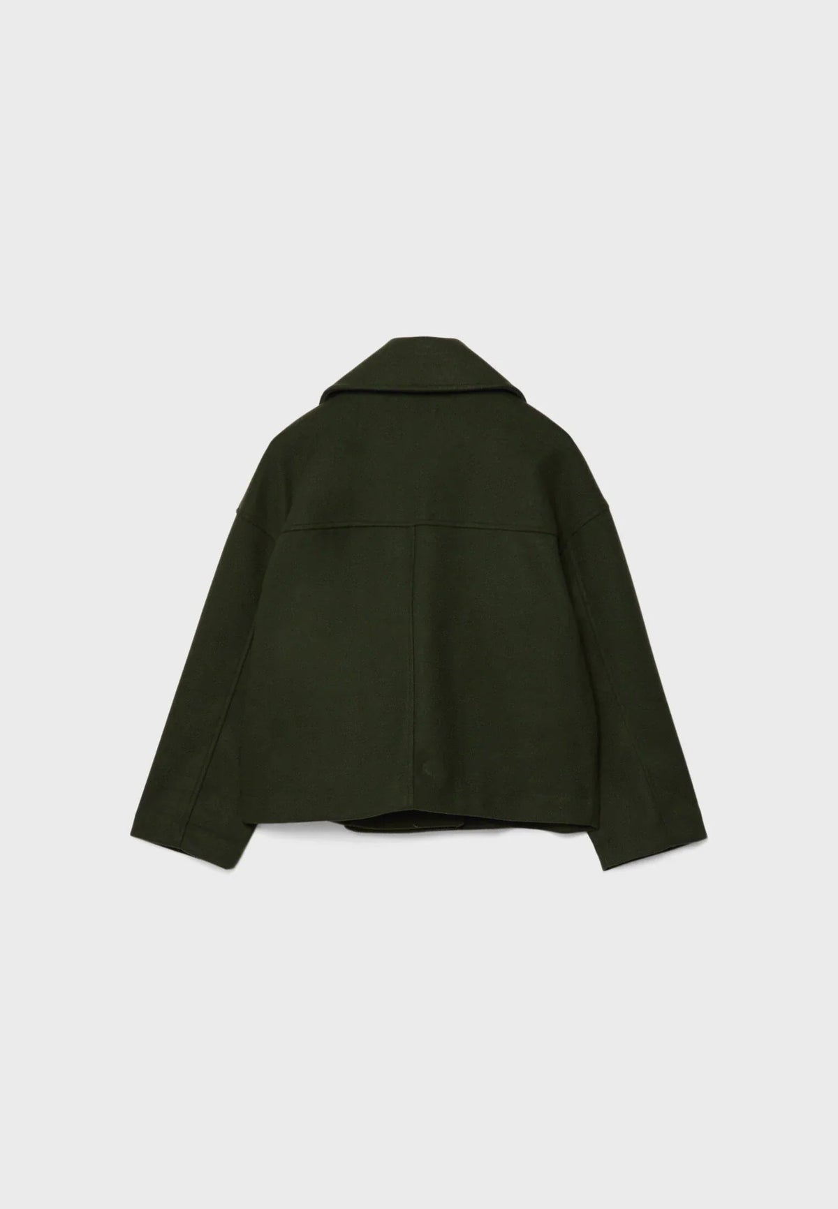 Dames Korte Oversized Jas met Dubbele Knopenrij en Reverskraag