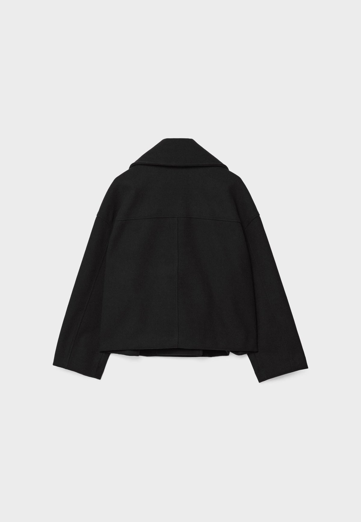 Dames Korte Oversized Jas met Dubbele Knopenrij en Reverskraag ##POS:14##