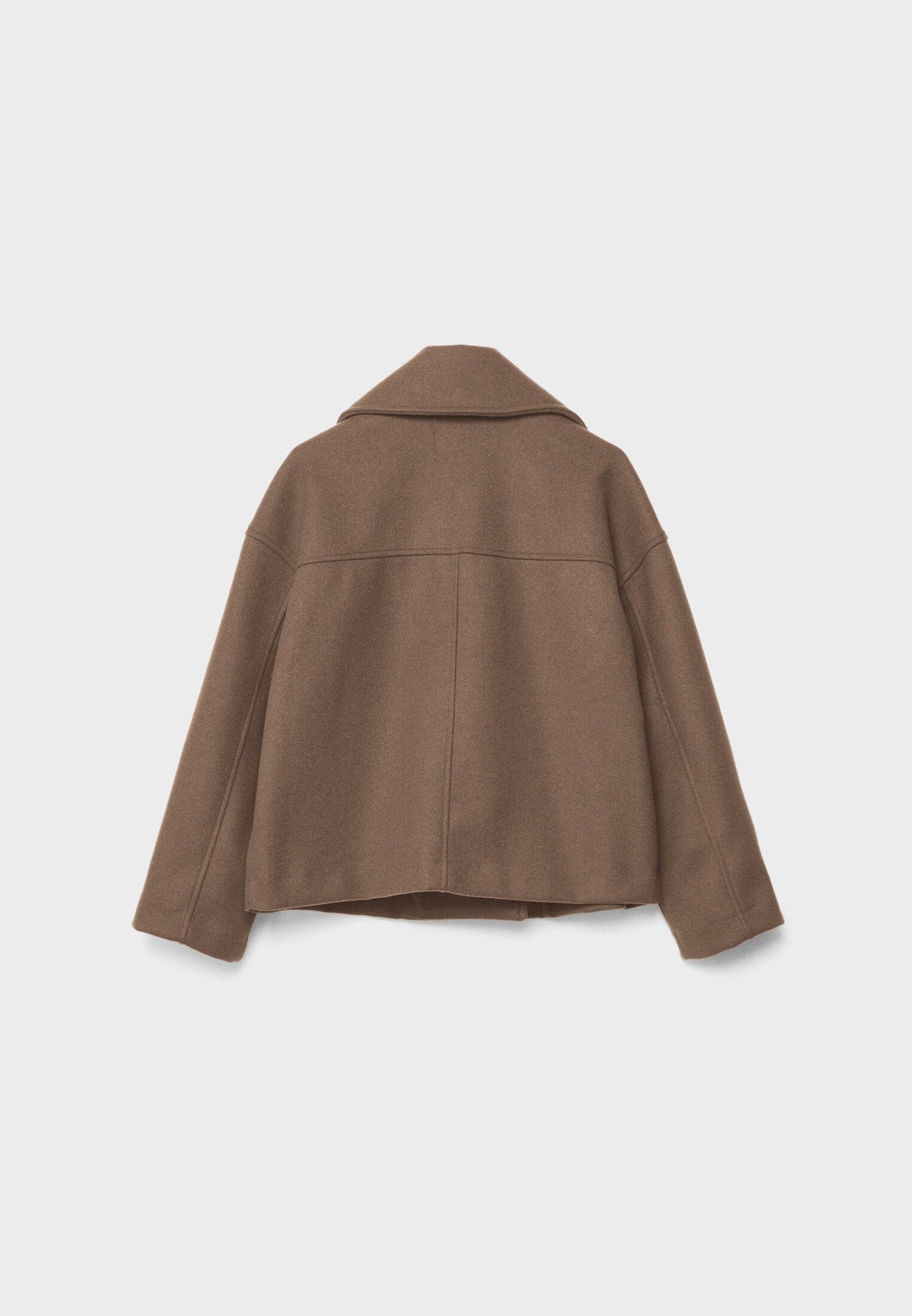 Dames Korte Oversized Jas met Dubbele Knopenrij en Reverskraag
