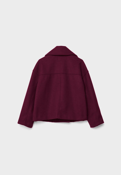 Dames Korte Oversized Jas met Dubbele Knopenrij en Reverskraag