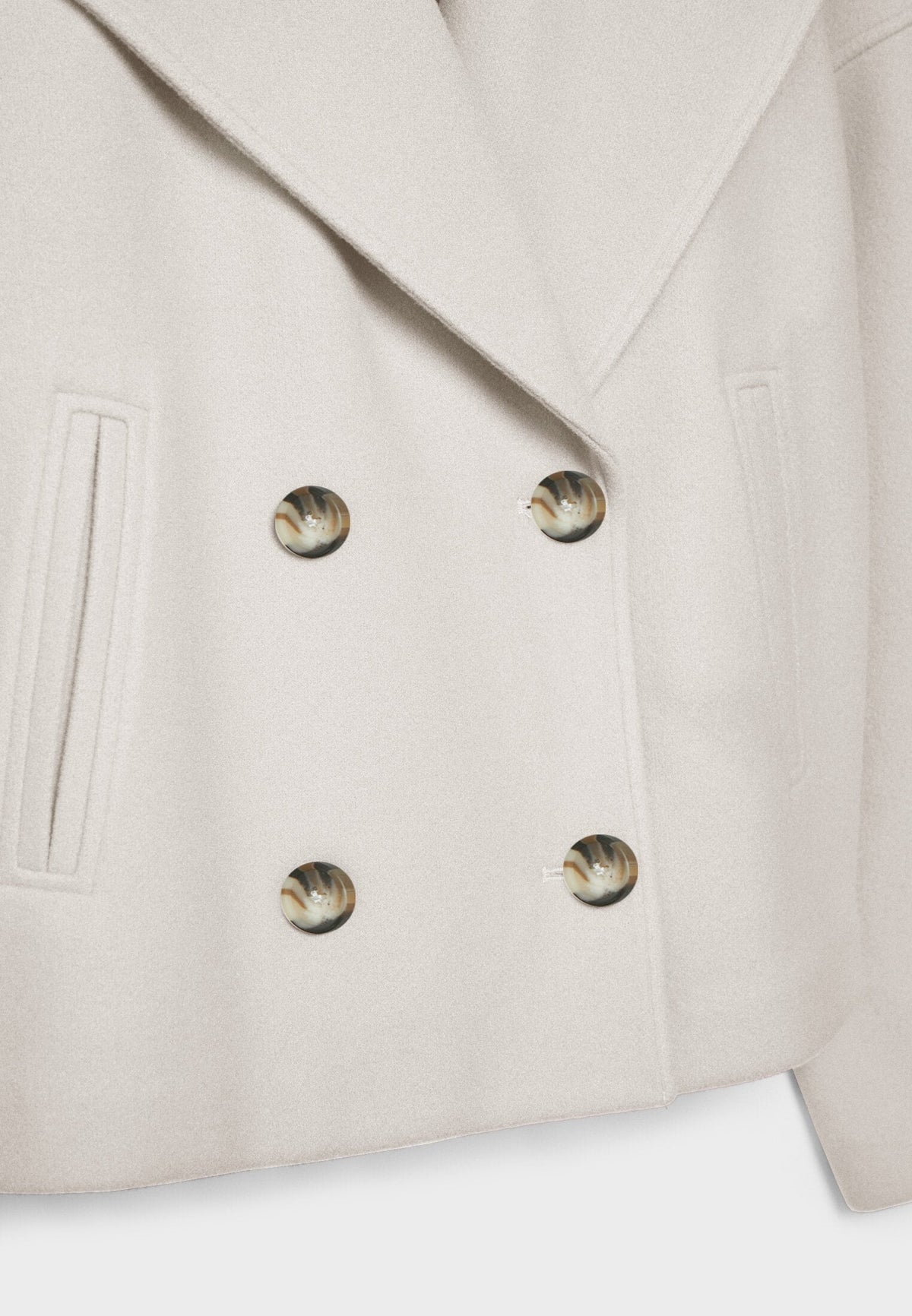 Dames Korte Oversized Jas met Dubbele Knopenrij en Reverskraag