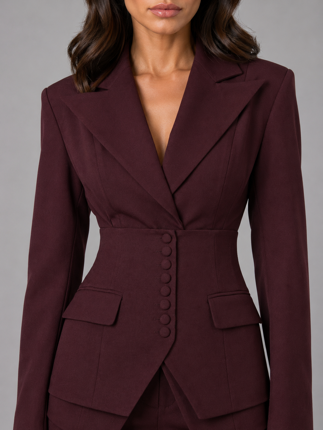 Dames Kostuum Tweetelig met Tailleerde Blazer en Palazzo Broek