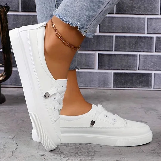 Dames Lage Schoenen met Gevoerde Binnenzool Wit