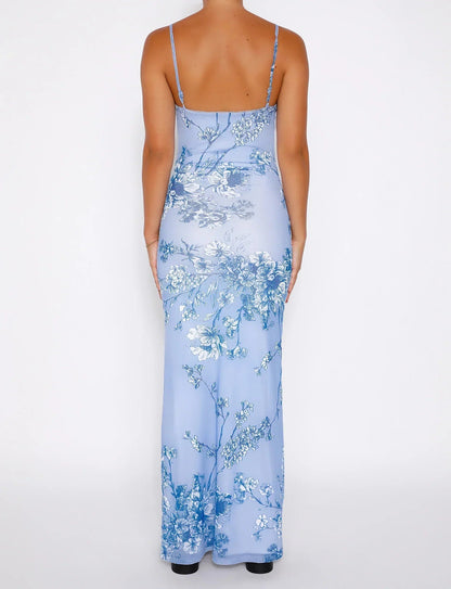 Dames Lange Jurk met Bloemenprint