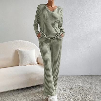 Dames Loungewear Set met Modern Ontwerp en Ademend Comfort Olijfgroen