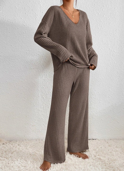 Dames Loungewear Set met Modern Ontwerp en Ademend Comfort Lichtbruin