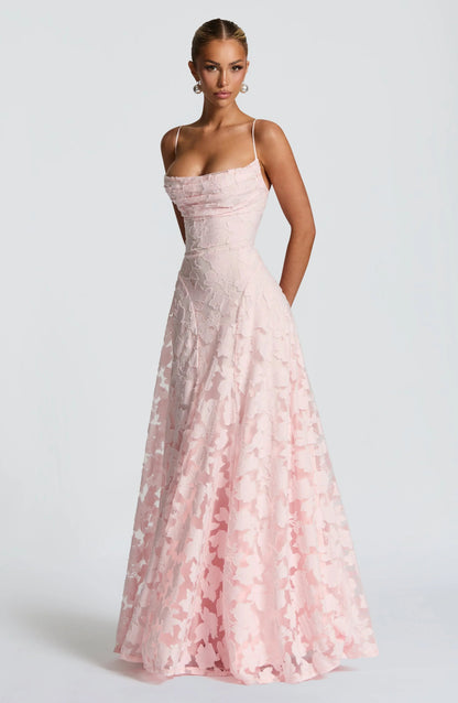 Dames Maxi Jurk Mouwloos met Cowl-hals en Bloemenpatroon