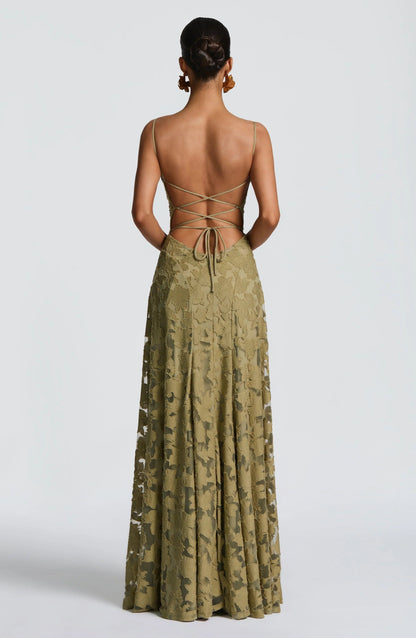 Dames Maxi Jurk Mouwloos met Cowl-hals en Bloemenpatroon
