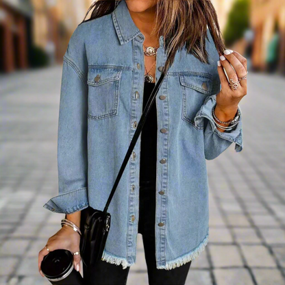 Dames Oversized Denim Overhemd Jack Lichtblauw