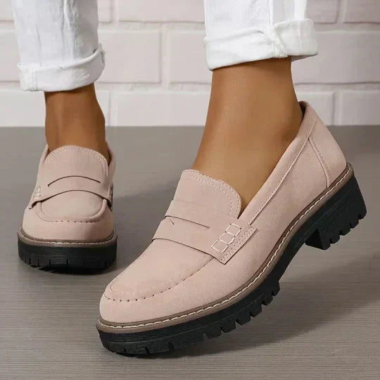 Dames Penny Loafers met Dikke Zool Roze