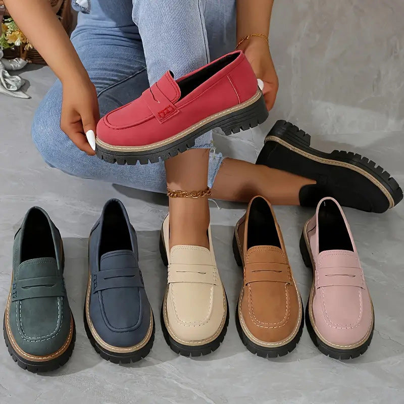 Dames Penny Loafers met Dikke Zool