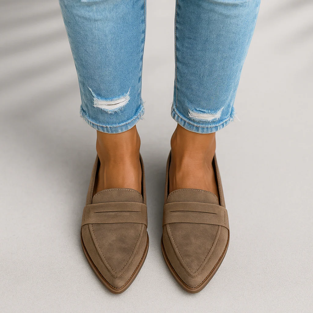 Dames Penny Loafers met Puntige Neus en Instapmodel