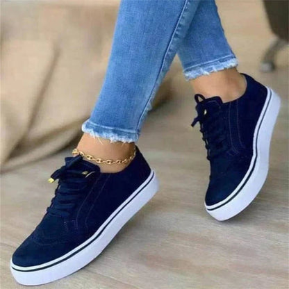 Dames Platform Sneakers met Vetersluiting en Brogue Details