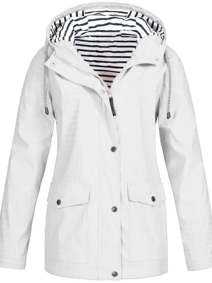 Dames Regenjas met Capuchon Wit