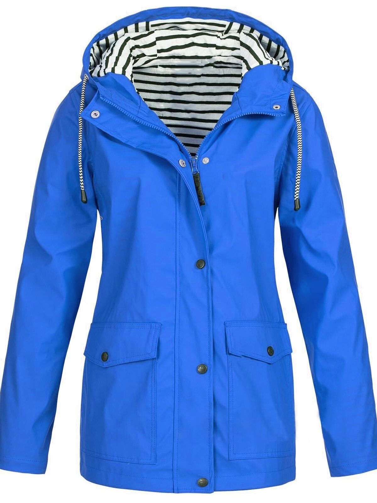 Dames Regenjas met Capuchon Blauw