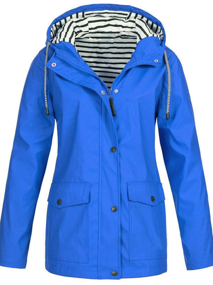 Dames Regenjas met Capuchon Blauw