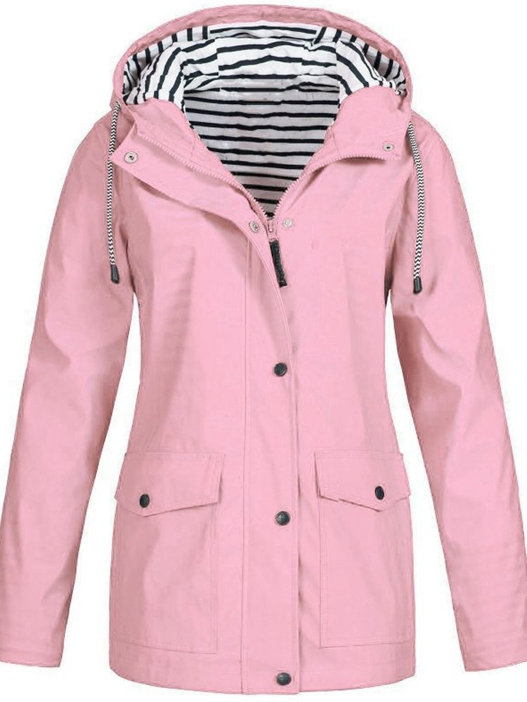 Dames Regenjas met Capuchon Roze