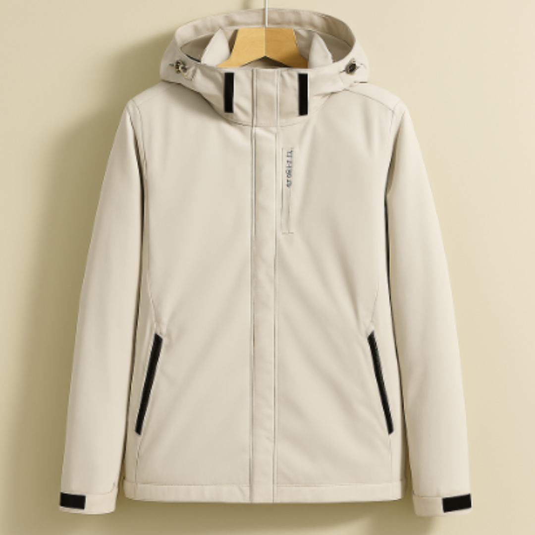 Dames Regenjas met Capuchon En Waterdicht Materiaal Wit