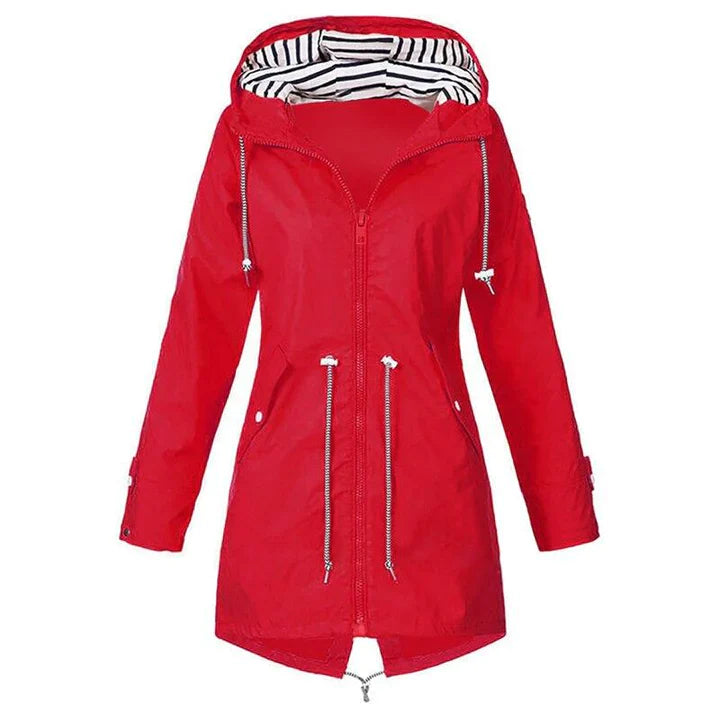 Dames Regenjas met Capuchon voor Buitenactiviteiten Rood