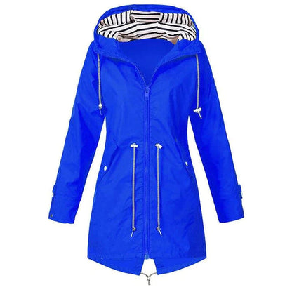 Dames Regenjas met Capuchon voor Buitenactiviteiten Blauw