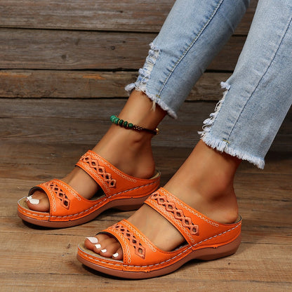 Dames Sandalen Boho Stijl Oranje