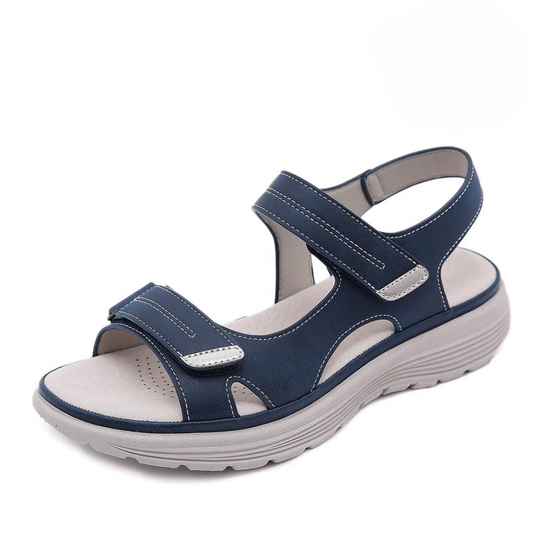 Dames Sandalen met Verstelbare Bandjes en Brede Pasvorm Blauw