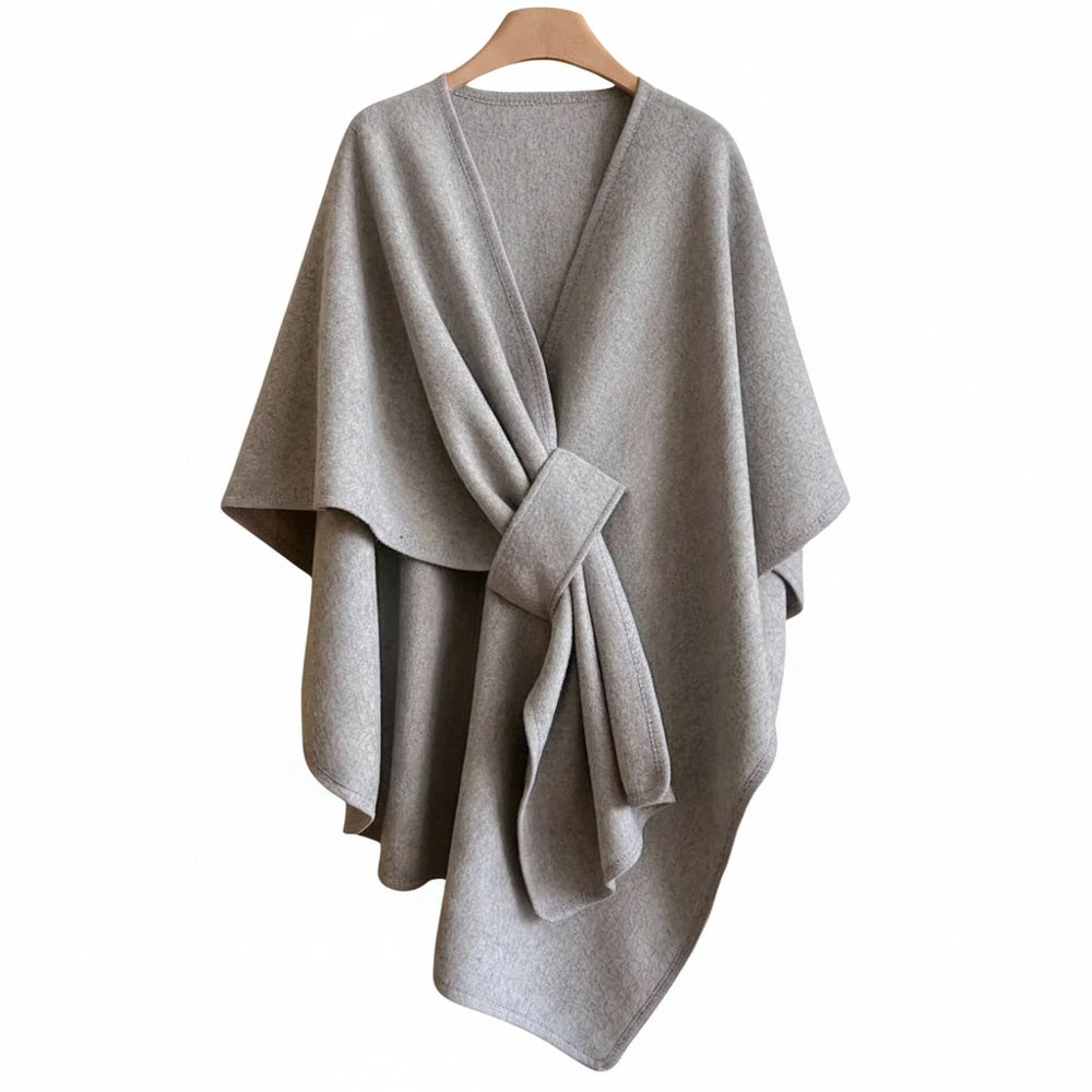 Dames Shawl Jas met V-hals en Oversized Wikkelstijl