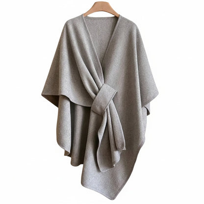 Dames Shawl Jas met V-hals en Oversized Wikkelstijl