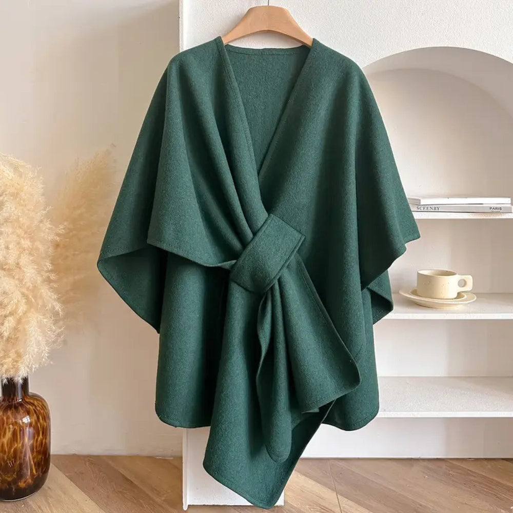 Dames Shawl Jas met V-hals en Oversized Wikkelstijl