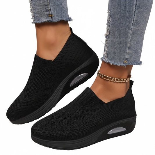 Dames Slip-On Sneakers met Luchtkussen Zool en Verhoogd Platform
