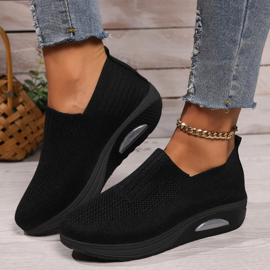Dames Slip-On Sneakers met Luchtkussen Zool en Verhoogd Platform