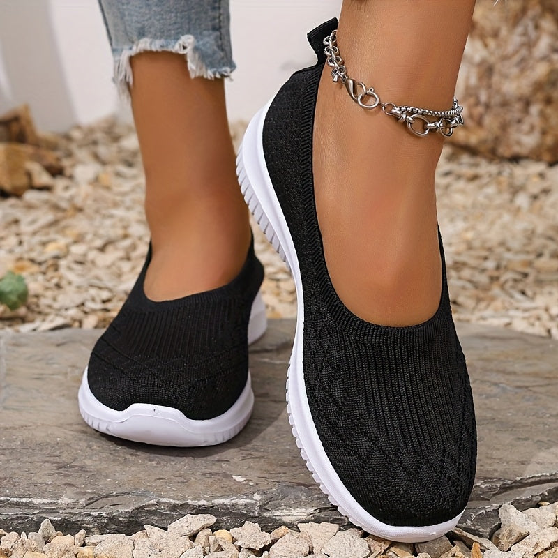 Dames Slip-on Sneakers met Ronde Neus en Instapmodel Zwart