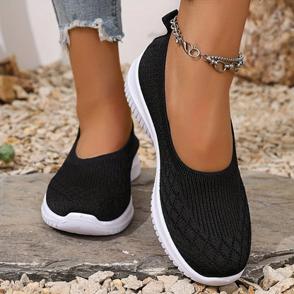 Dames Slip-on Sneakers met Ronde Neus en Instapmodel Zwart