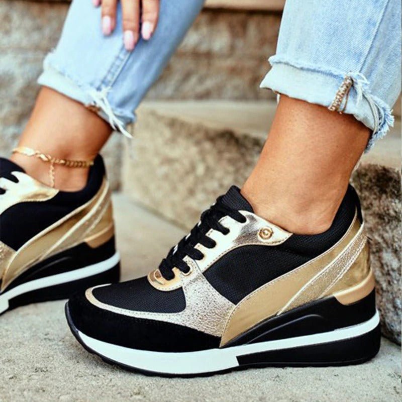 Dames Sneakers met Gouden Accenten