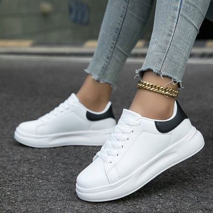 Dames Sneakers met Plateauzool en Vetersluiting