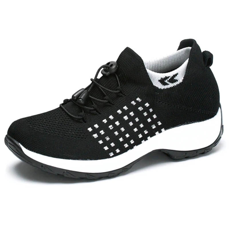 Dames Sneakers met Sokmodel en Dikke Zool Zwart Wit