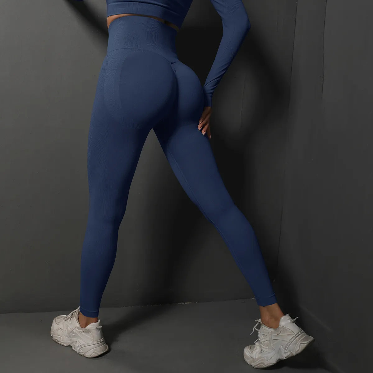 Dames Sport Legging Naadloos Push-Up met Hoge Taille Blauw