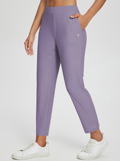 Dames Sportbroek Hoge Taille met Rits Zakken en Enkellengte ##POS:22##