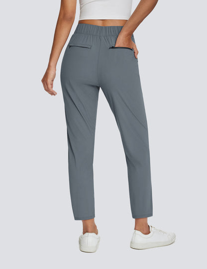 Dames Sportbroek Hoge Taille met Rits Zakken en Enkellengte