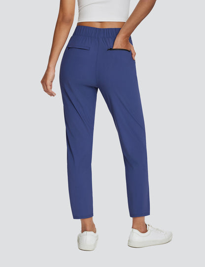 Dames Sportbroek Hoge Taille met Rits Zakken en Enkellengte ##POS:5##