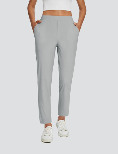 Dames Sportbroek Hoge Taille met Rits Zakken en Enkellengte
