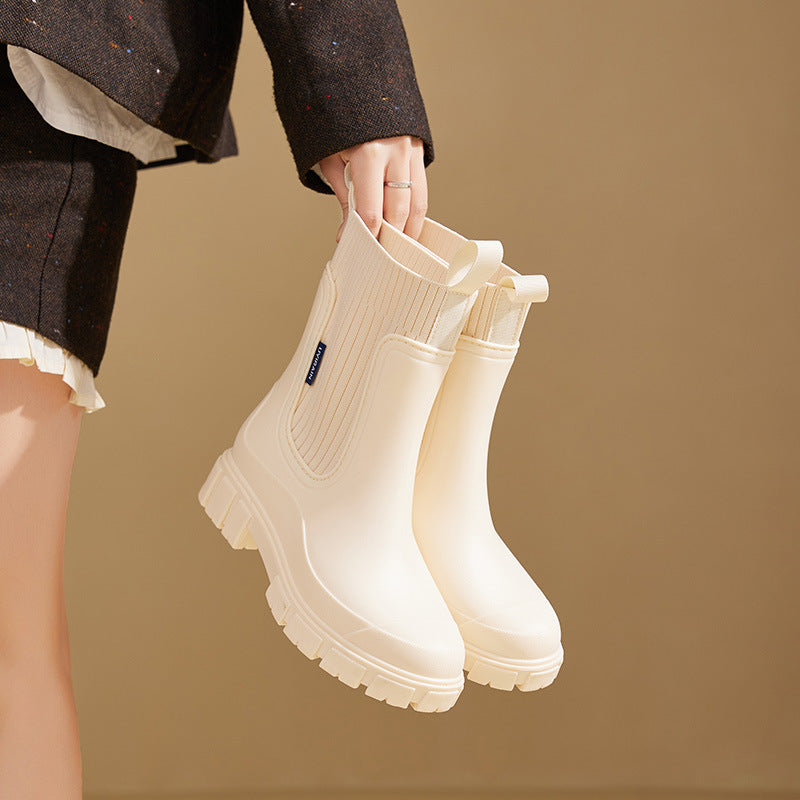 Dames Stijlvolle Regenlaarzen met Antislip Zool en Waterdichte Constructie