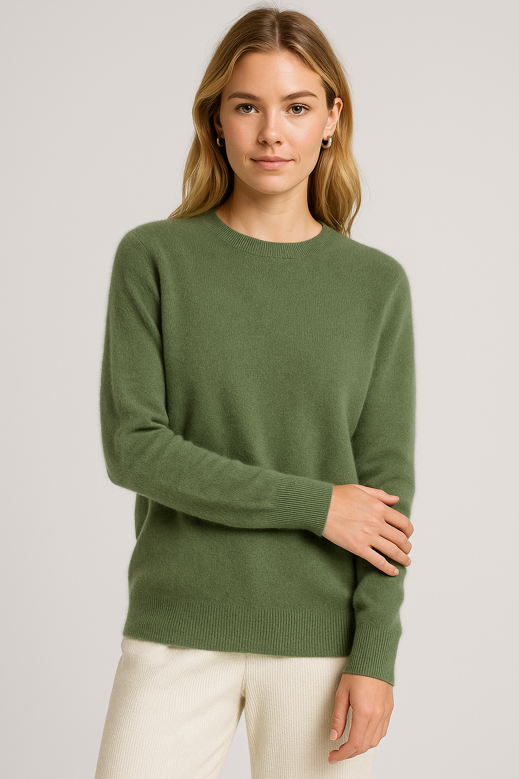 Dames Sweater met Ronde Hals en Lange Mouwen