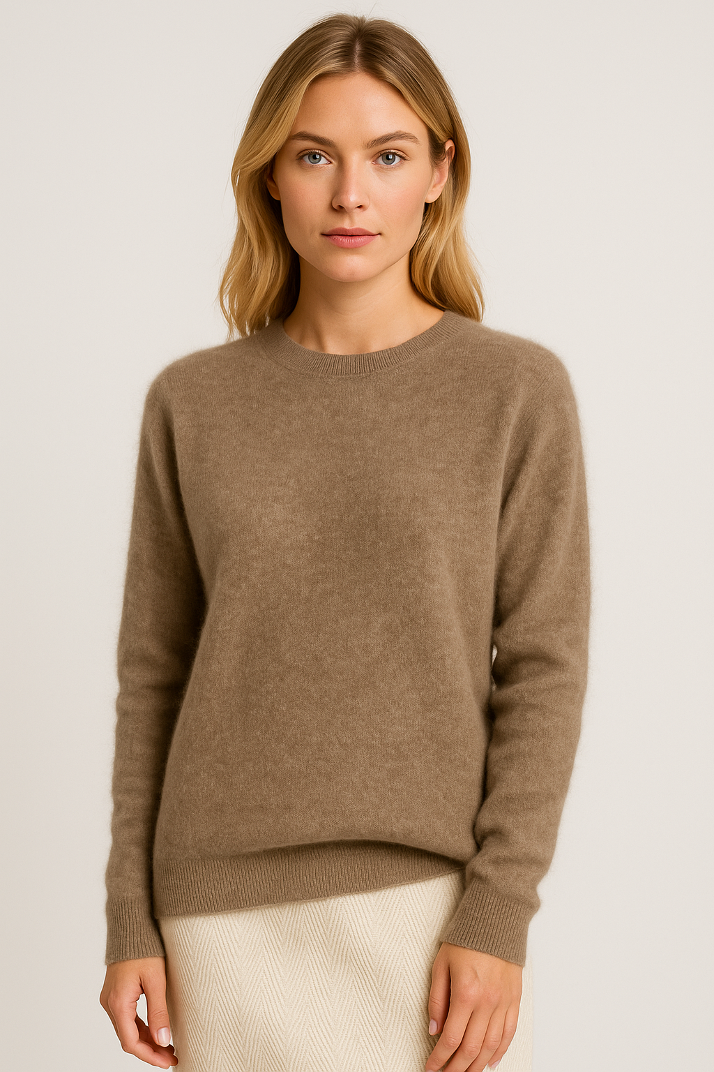 Dames Sweater met Ronde Hals en Lange Mouwen