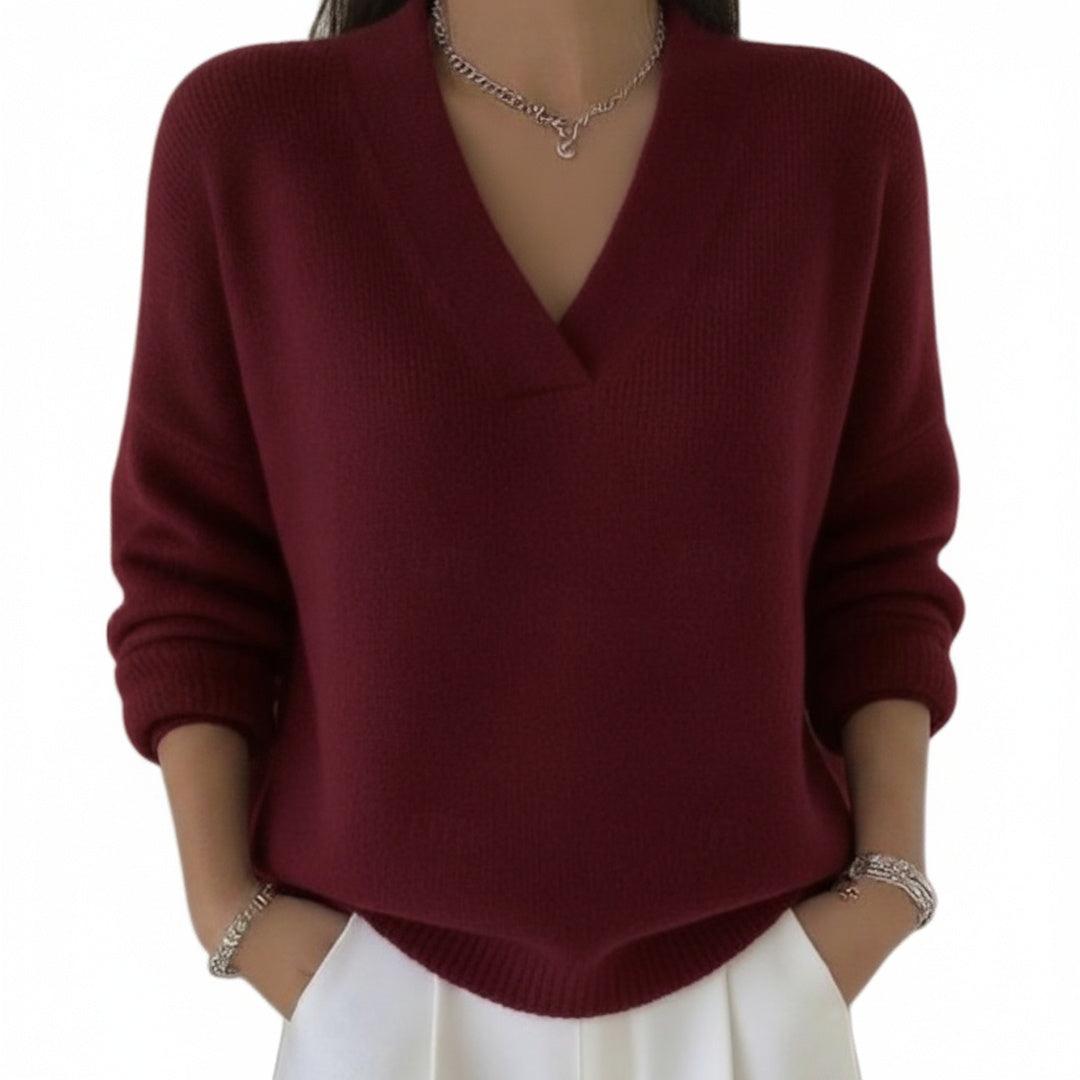 Dames Sweater met V-hals en Lange Mouwen Oversized