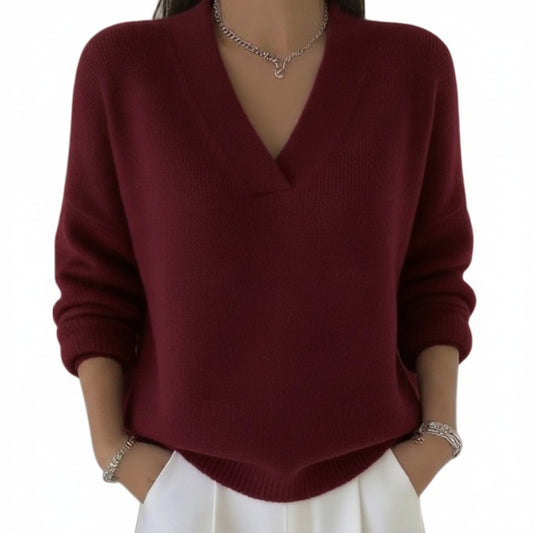 Dames Sweater met V-hals en Lange Mouwen Oversized