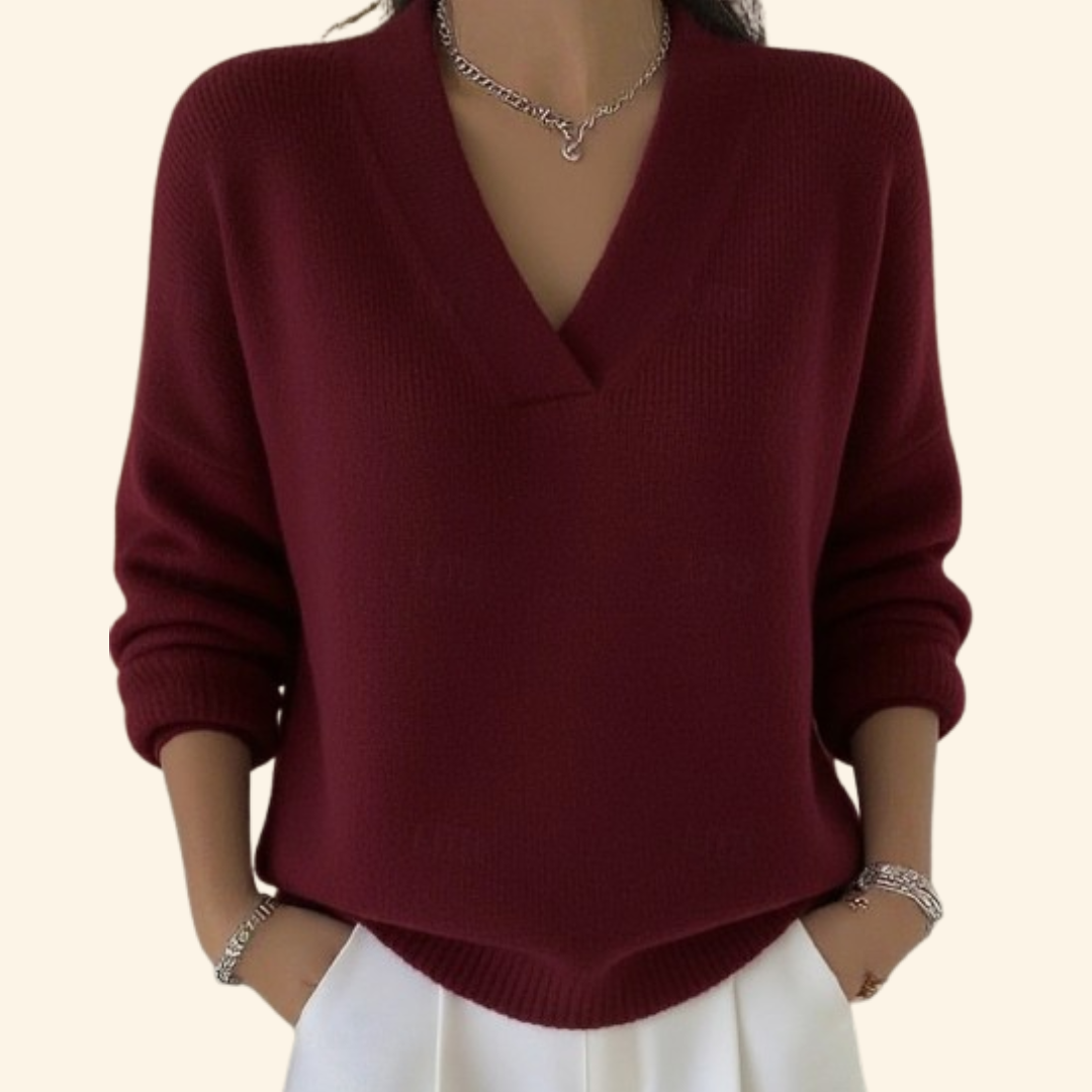 Dames Sweater met V-hals en Lange Mouwen Oversized