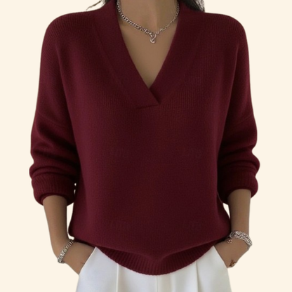 Dames Sweater met V-hals en Lange Mouwen Oversized