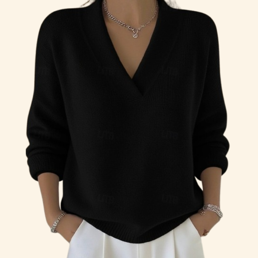 Dames Sweater met V-hals en Lange Mouwen Oversized
