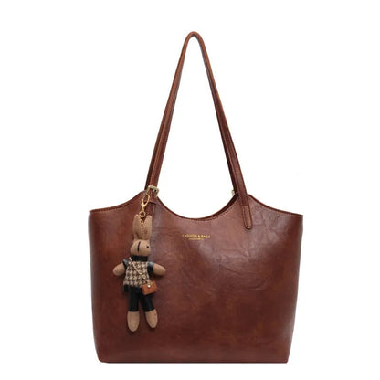 Dames Tote Bag met Ritssluiting en Decoratief Sleutelhanger